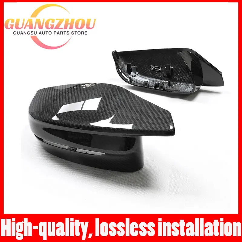For BMW M Series 2021+ G42 M240 G87 M3 G80 G82 G83 Dry Real Carbon Fiber Rearview Mirror Overlay Cover Cap Stick-On Accessory