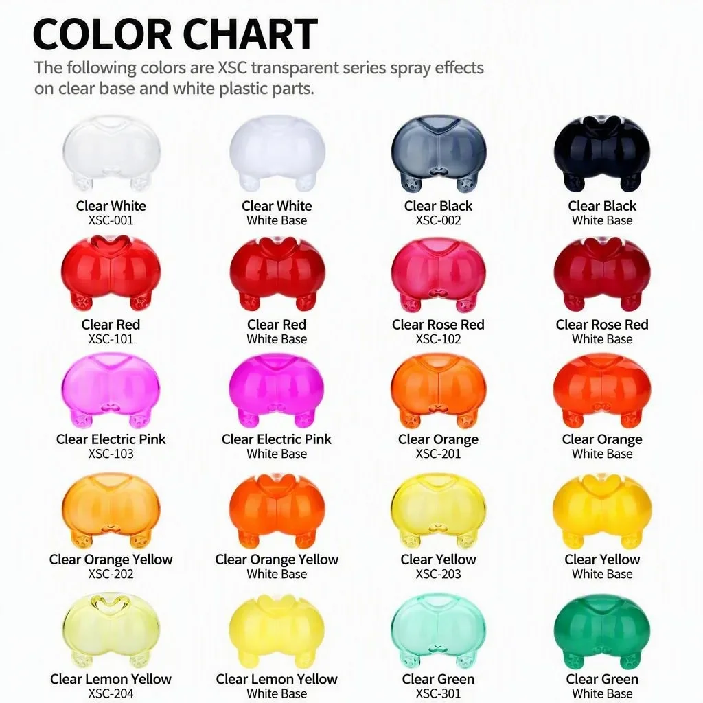 DSPIAE XSC Water Based Clear Paint 50ml Pre Mixed Transparent Color for Airbrush Model Hobby DIY Color Pigment Tool 9Pcs/Set