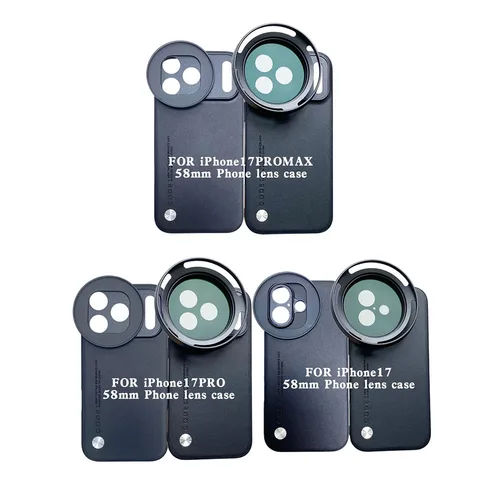 Imagen 2 del producto Para Iphone 17/17 Pro/17 Pro Max 58MM interfaz de rosca filtro anillo adaptador funda de teléfono para Universal ZOMEI CPL VU filtro de estrella