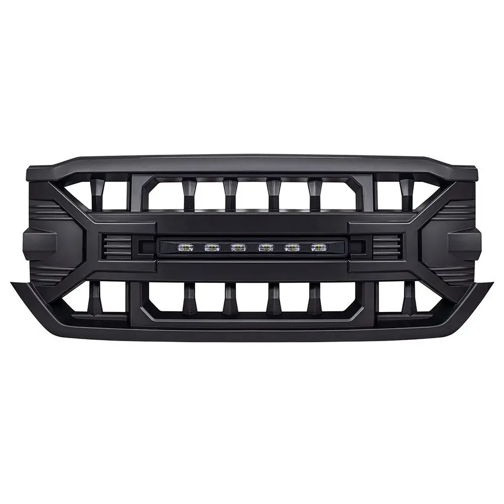 

Popular Hot sell Matte Black car grills Front Armor Style Grille Bumper Grill With Off-Road LED Light For 2016 2017 2018 Chevrol