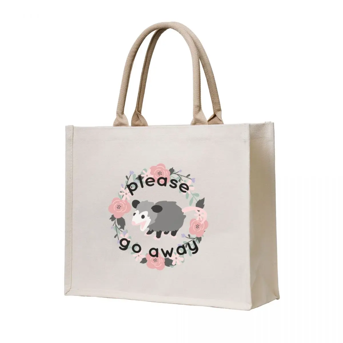

introvert opossum says please go away Tote Bag shopper bag woman custom fabric bag Large bags for women