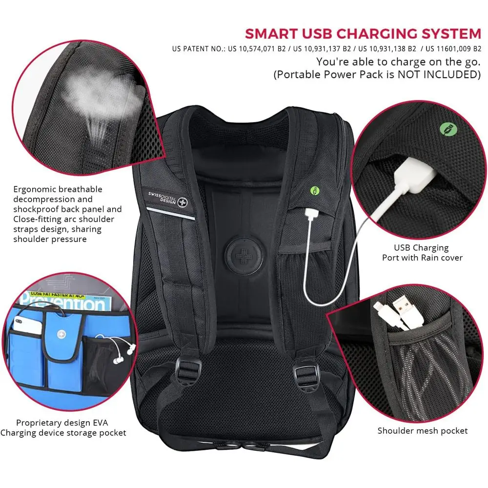 Design TSA BusinLaptop Backpack or Men,Travel Backpack With USB Charging Port,College Tech Backpacks With RID kets Presents or M