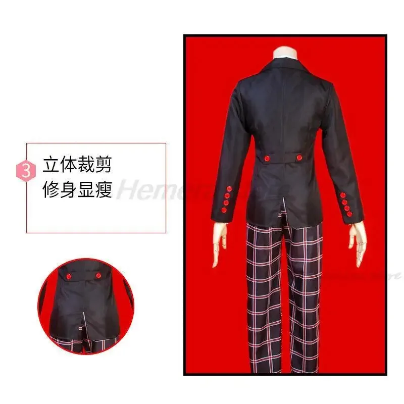 2025 yiyi Game Persona 5 Ren Amamiya Akira Kurusu Joker أزياء تنكرية للهالوين مجموعة كاملة زي موحد لقناع شعر مستعار للحفلات
