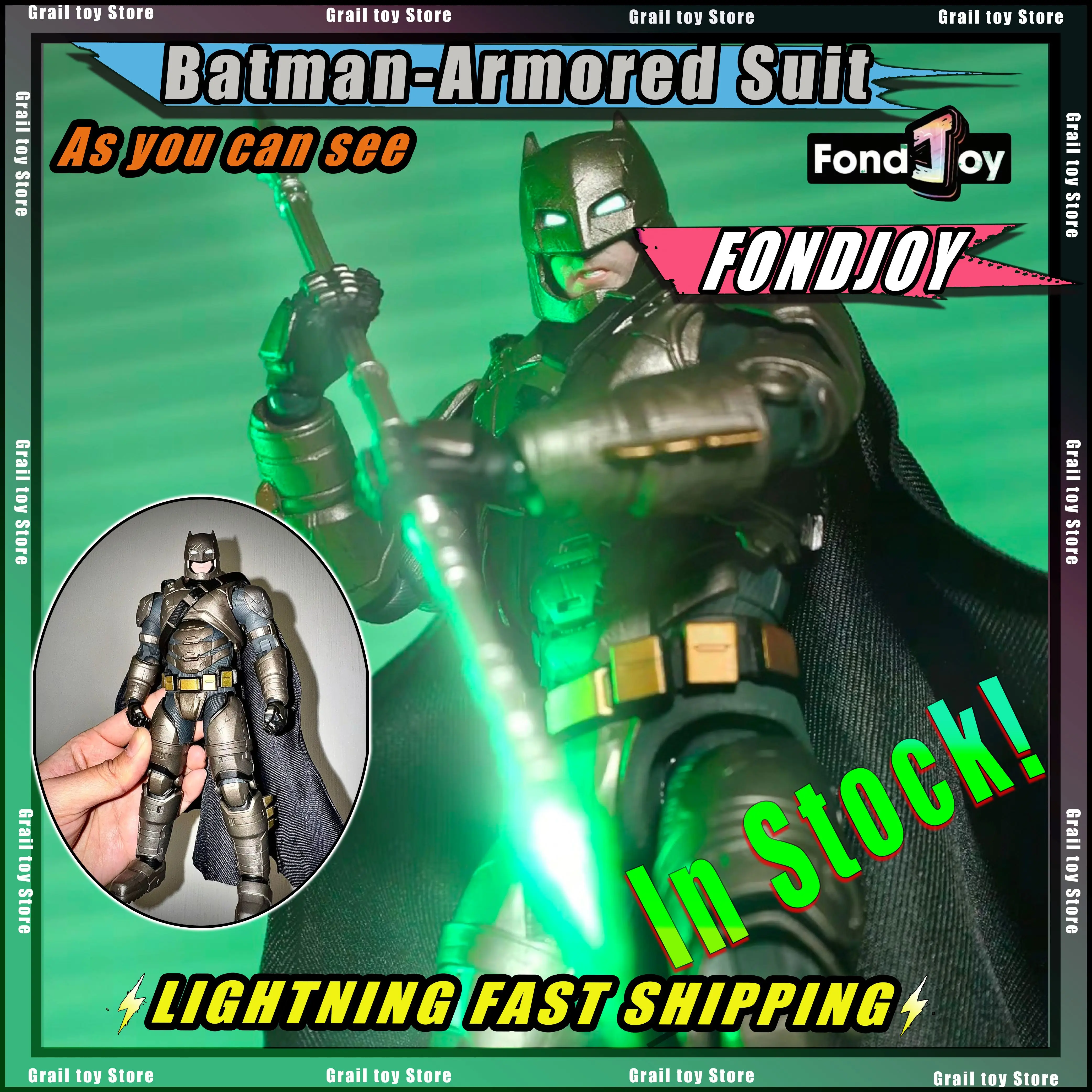 

In Stock Original Fondjoy Toy Batman V Superman: Dawn of Justice Movie Batman Armored Suit Action Figure Collection Model Gifts