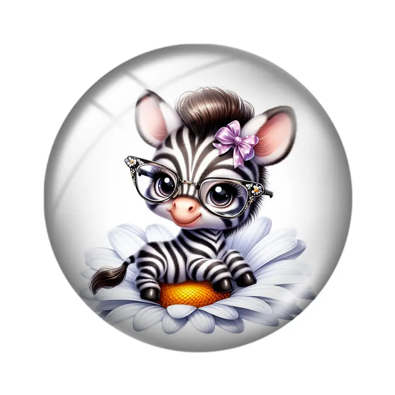 Flower Animal Cat Penguin 12/18/20/25mm glass cabochon  bracelet pendant rings for jewelry demo earrings back Making findings