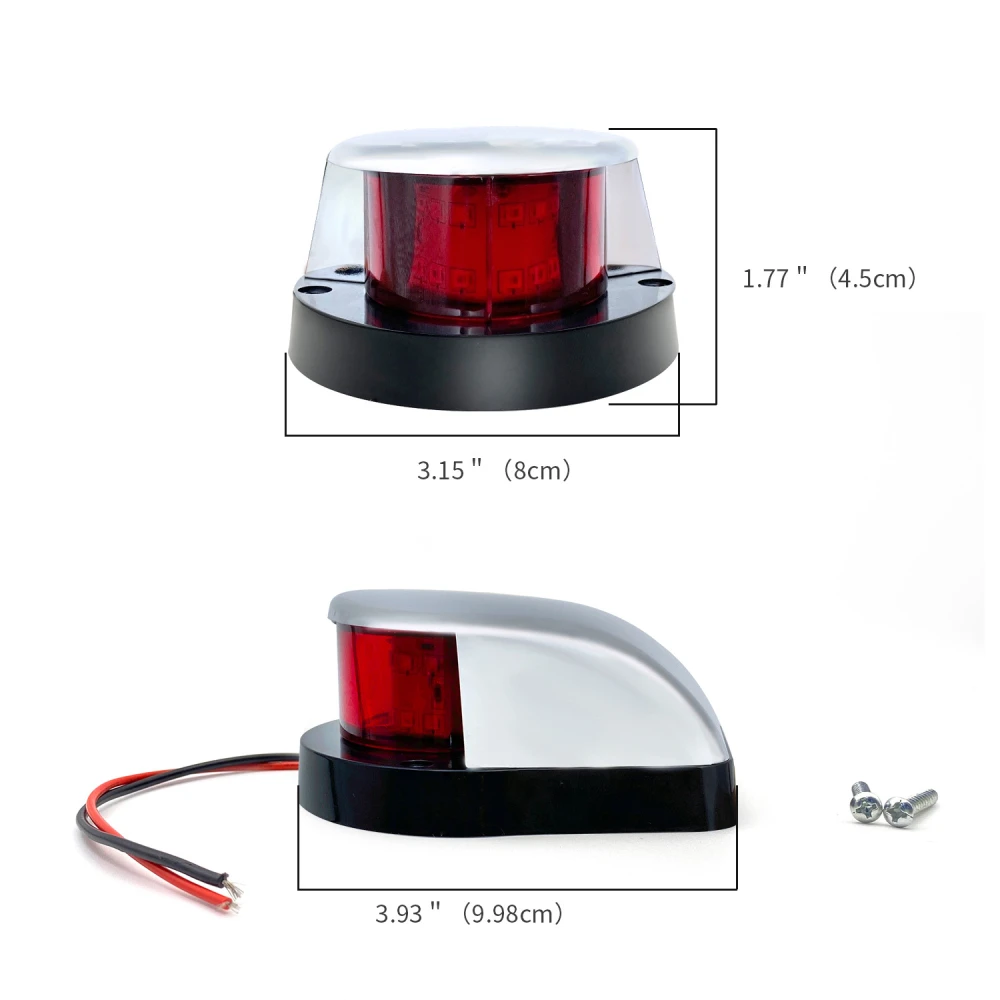 1 Set Red Green Running Lights For Boat Navigation Lights Parking Lamp Marine Lights LED 12V Waterproof Yacht Beacon Accessories