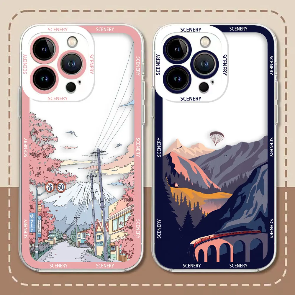 Cherry Blossom Landscape Avenue Phone Case For Infinix TECNO POVA 2 3 POP SMART 4 5 6 7 8 NOTE 10 11 12 G96 30 30I CAMON 20 Case