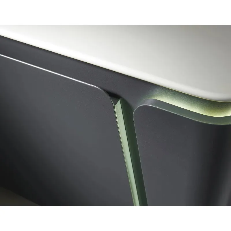 Customized LED Light Mirror Modern Design Toilet Washbasin Cabinet Touch Sensor Switch Bathroom Vanity Sink Set