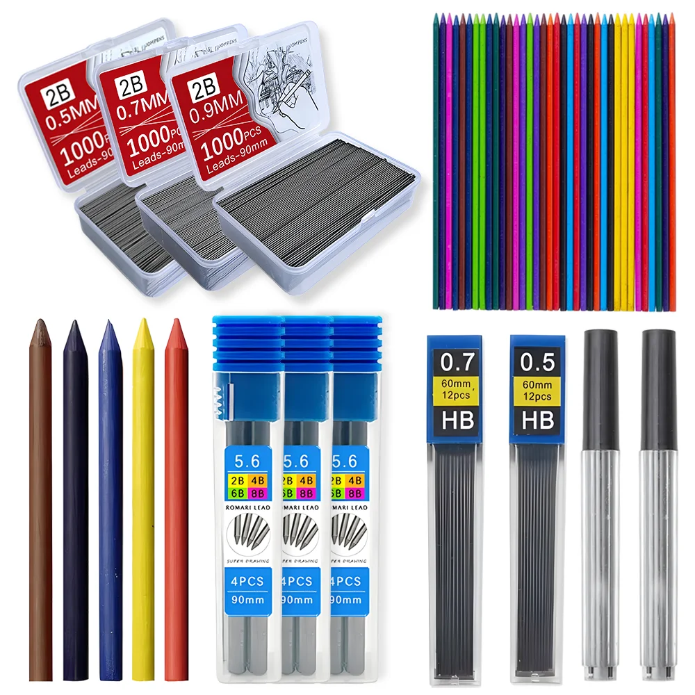 

Mechanical Pencil Leads 0.3 0.5 0.7 0.9 1.3 2 3mm Writing Art Drawing Sketch Painting Graphite Pen Ink Refills School Stationery