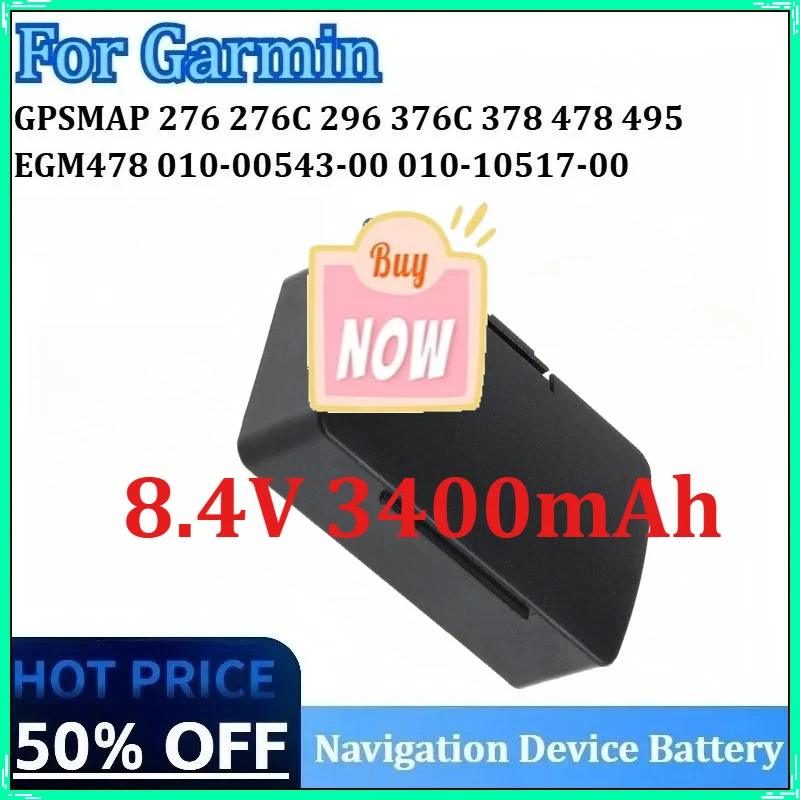 

Аккумулятор для GPS-навигаторов Garmin GPSMAP 276, 276C, 378, 478, 495, EGM478, 010-00543-00, 296, 376C, новый, 010-10517-00, 8.4V, 3400mAh, 28.56Wh