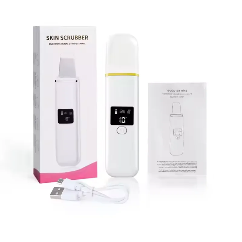 Oplaadbare Ultrasone Facial Peel Cleaner Huid Scrubber EMS Verjonging Therapie Mee-eter Elektrische Gezicht Exfoliërende Schop