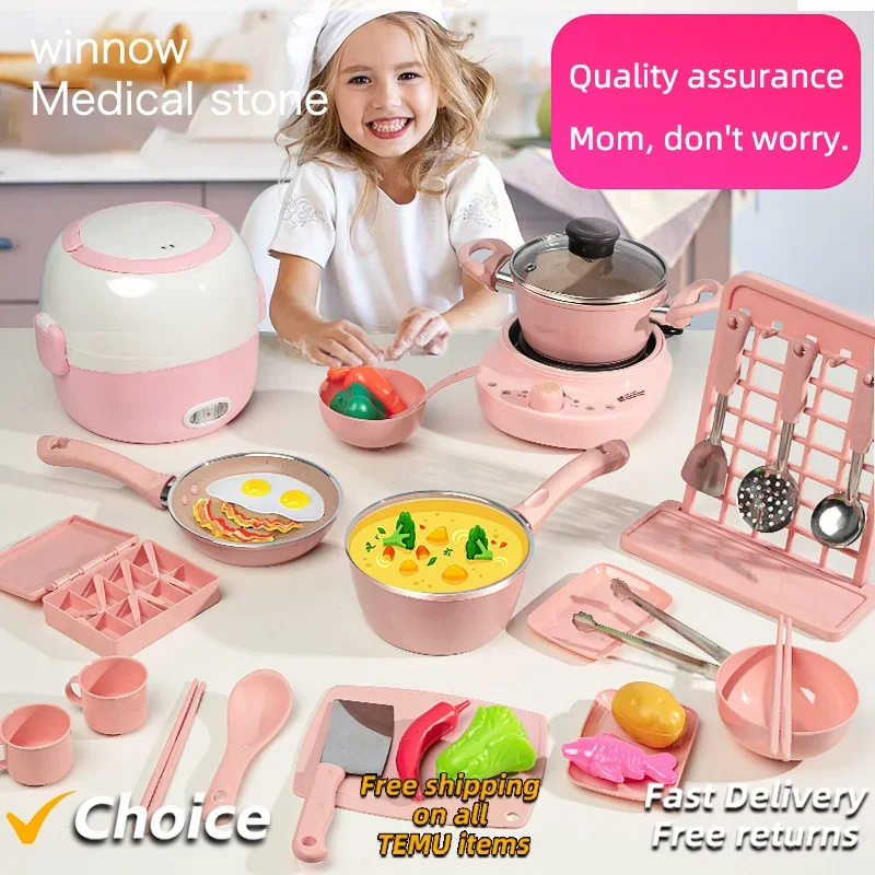 Baby Girls Can Cook Mini Kitchenette Factory Really Cooked Every House Set Girls and Boys Sensory Training Birthday Gift