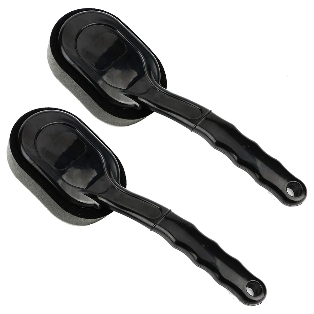 ABYA Tire Shine Applicator, Tire Dressing Applicator Pad, Tire Sponge Applicator Curved Tire Detail Sponge with Handle