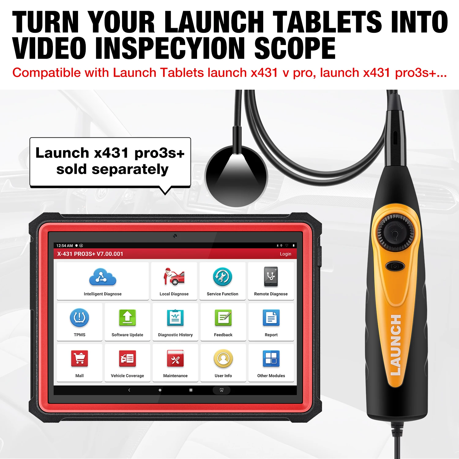 Launch VSP-600 Inspektionskamera Videoskop 5,5MM VSP600 Boreskop zum Ansehen und Aufnehmen von Videos und Bildern an schwer zugänglichen Stellen für X431