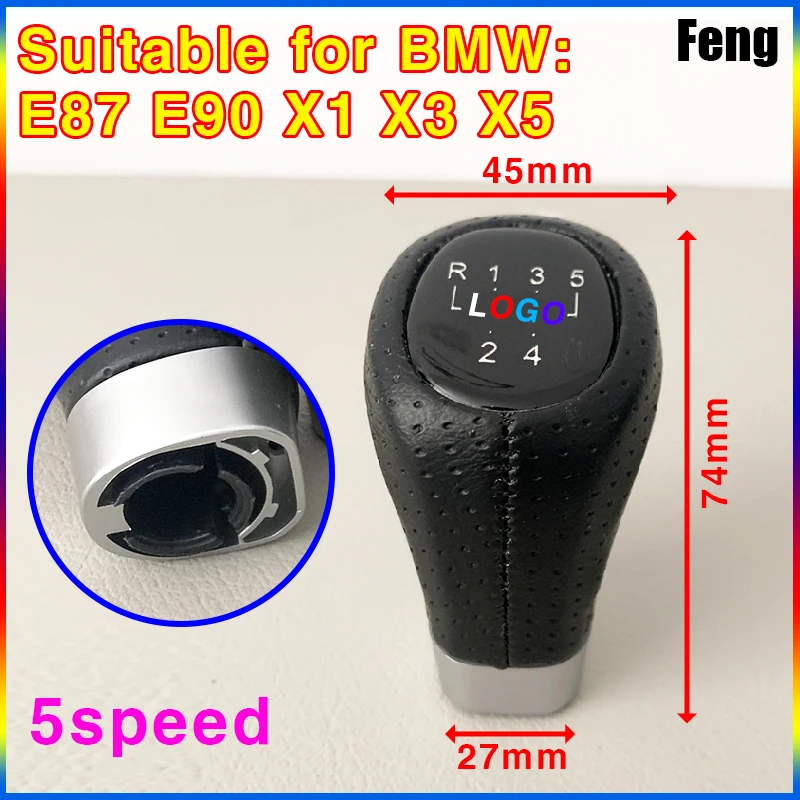 015 Car Gear Shift Knob For BMW 6-speed 5-speed Only For X1 X3 X5 E90 E87 Automobile Gear Lever Head Shifter