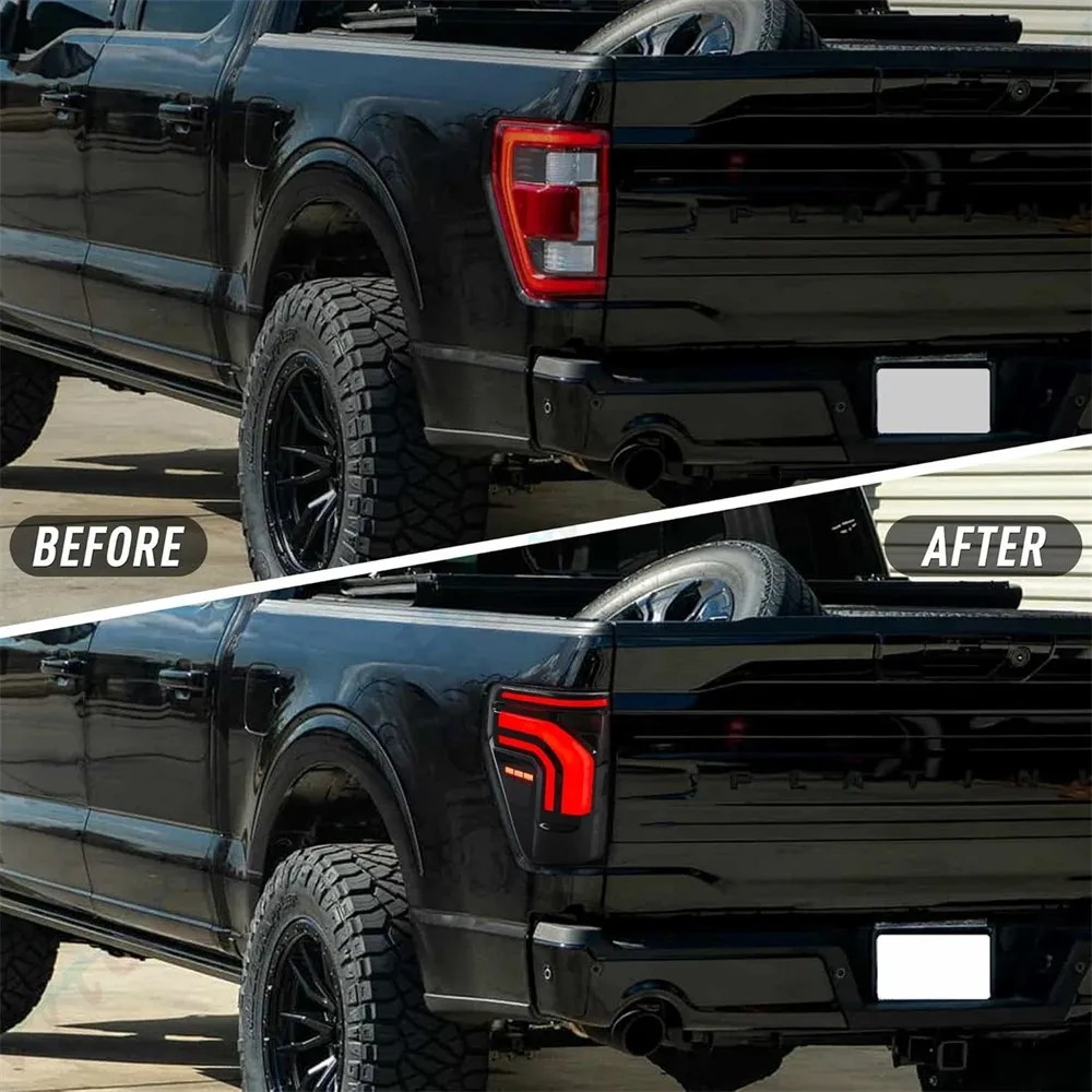 Pair LED Taillights For 2020 2021 2022 2023 2024 2025 Ford F150 F-150 Pickup Taillamp Rear Lamp Brake Turn Signal Tailgate Light