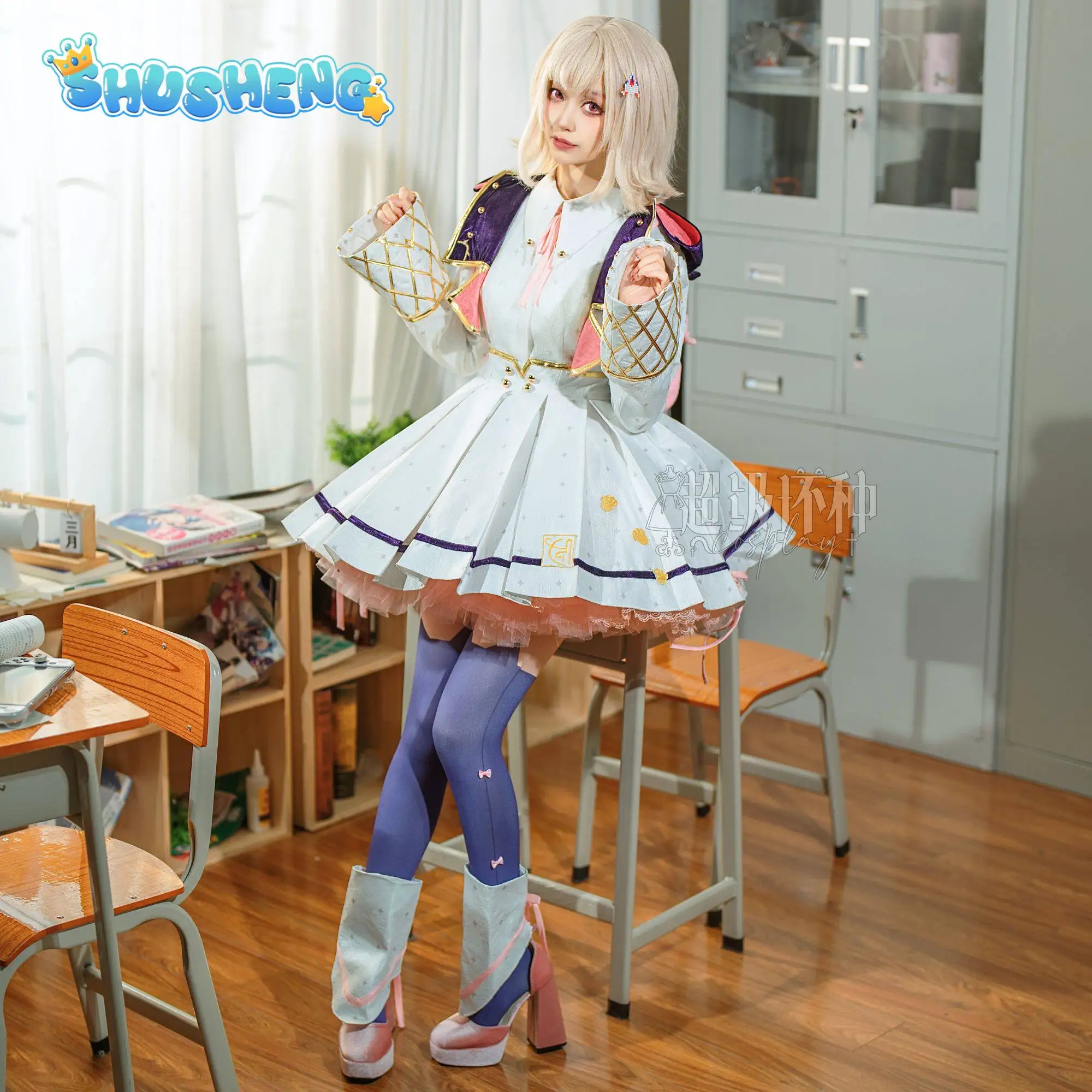 

Nanami ChiaKi Anime Danganronpa Cosplay Costume Girl Sweet Lolita Dress Headwear Tie Coat Socks Halloween Party Full Set Suit
