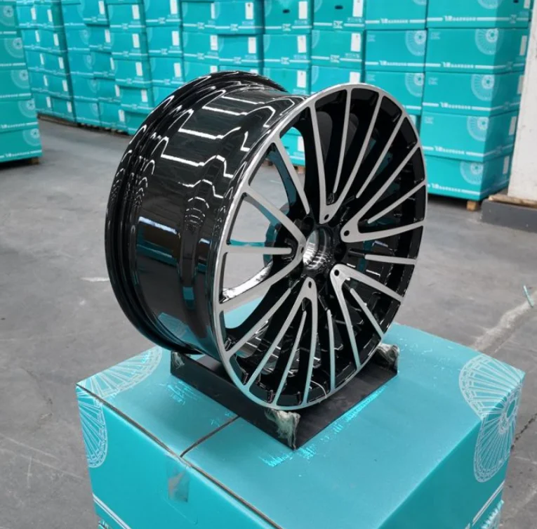 QRS Streamlined Modern Multi-Spoke Black Machined 17-20 Inch Forged Wheels for Global Premium Passenger Cars JJ1195