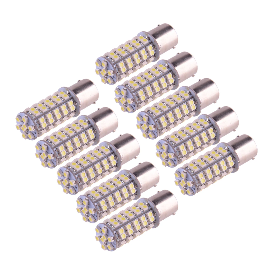 10Pcs Cool White 1156 BA15S 1073 1093 1129 SMD LED Interior Brake Stop Light Bulb for Car RV Camper Trailer Motorcycle 3528 Chip