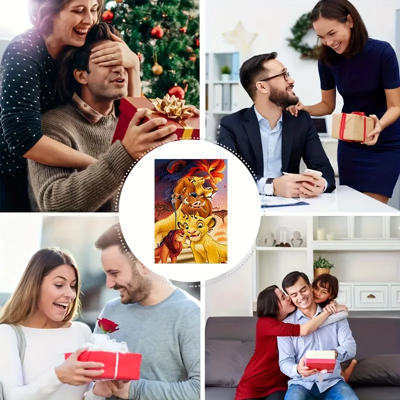 Puzzle del Re Leone Simba e Mufasa - Sfida da 1000 pezzi con Simba Cub Nala - Gioco di puzzle del film ufficiale - Compleanno/Natale/T