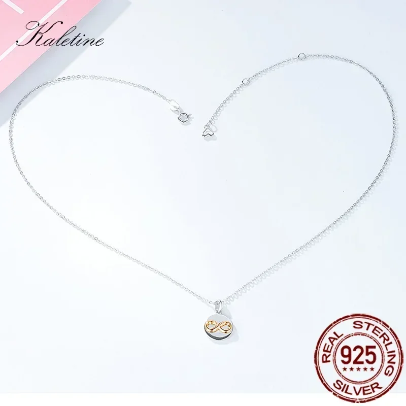 KALETINE Infinity Love 925 Sterling Silver Pendant Necklaces Round Charm Necklace New Arrivals Silver Jewelry For Women
