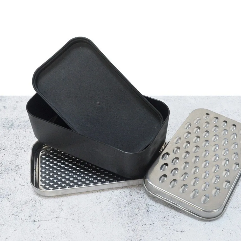 Stainless Steel 2 In 1 Fruit Vegetable Chopper Anti-slip Stable Rectangle Box Graters with Container Cheese Grater