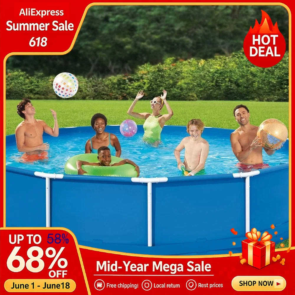 

Activity 15ft x 36in Round Pool w/ 2-in-1 Skimmer & Filter Pump & Easy Setup Custom