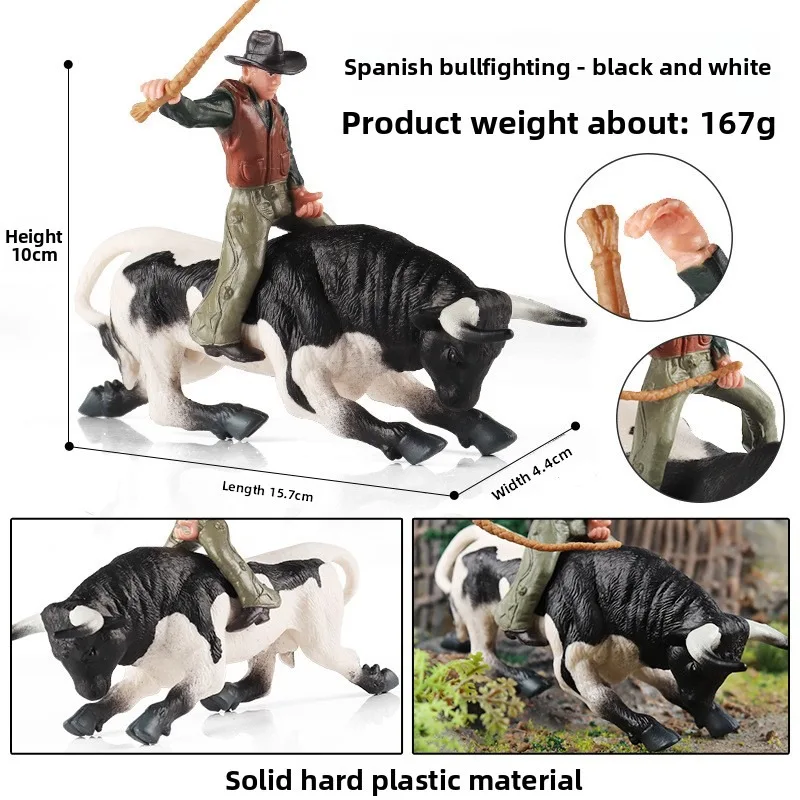 مزرعة الحيوانات مصارعة الثيران الجاموس زيبو الماشية العجل الثور الثور الدواجن عمل أرقام جمع الصلبة البلاستيكية لعبة مجسمة الاطفال هدية