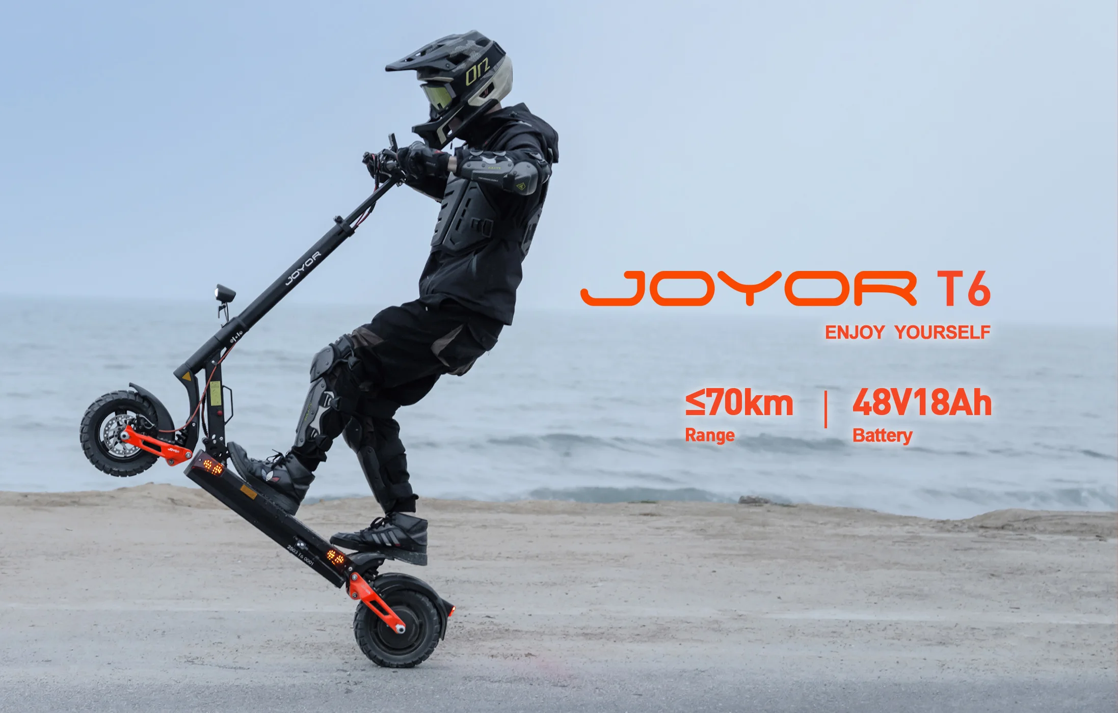 JOYOR T6 Elektroroller für Erwachsene E-Mountain E-Scooter 10' Offroad-Reifen Faltbarer E-Scooter – Detail 1