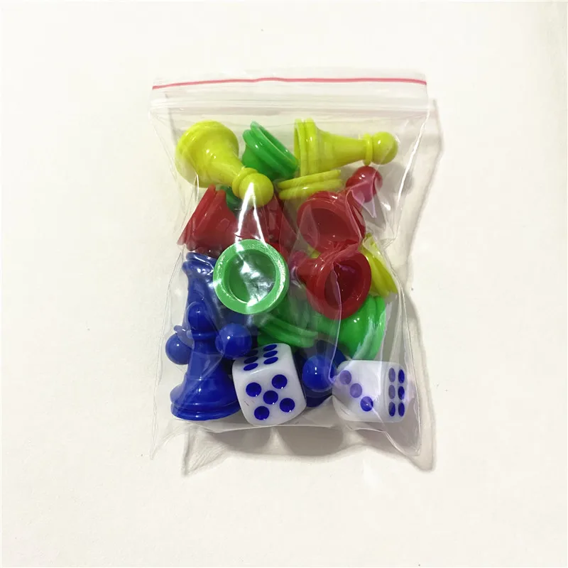 16 Pieces 2.5*1.6cm Chessman +2 Pieces Dice Plastic Pawns Checkers Pieces For Games Tabletop Markers Components