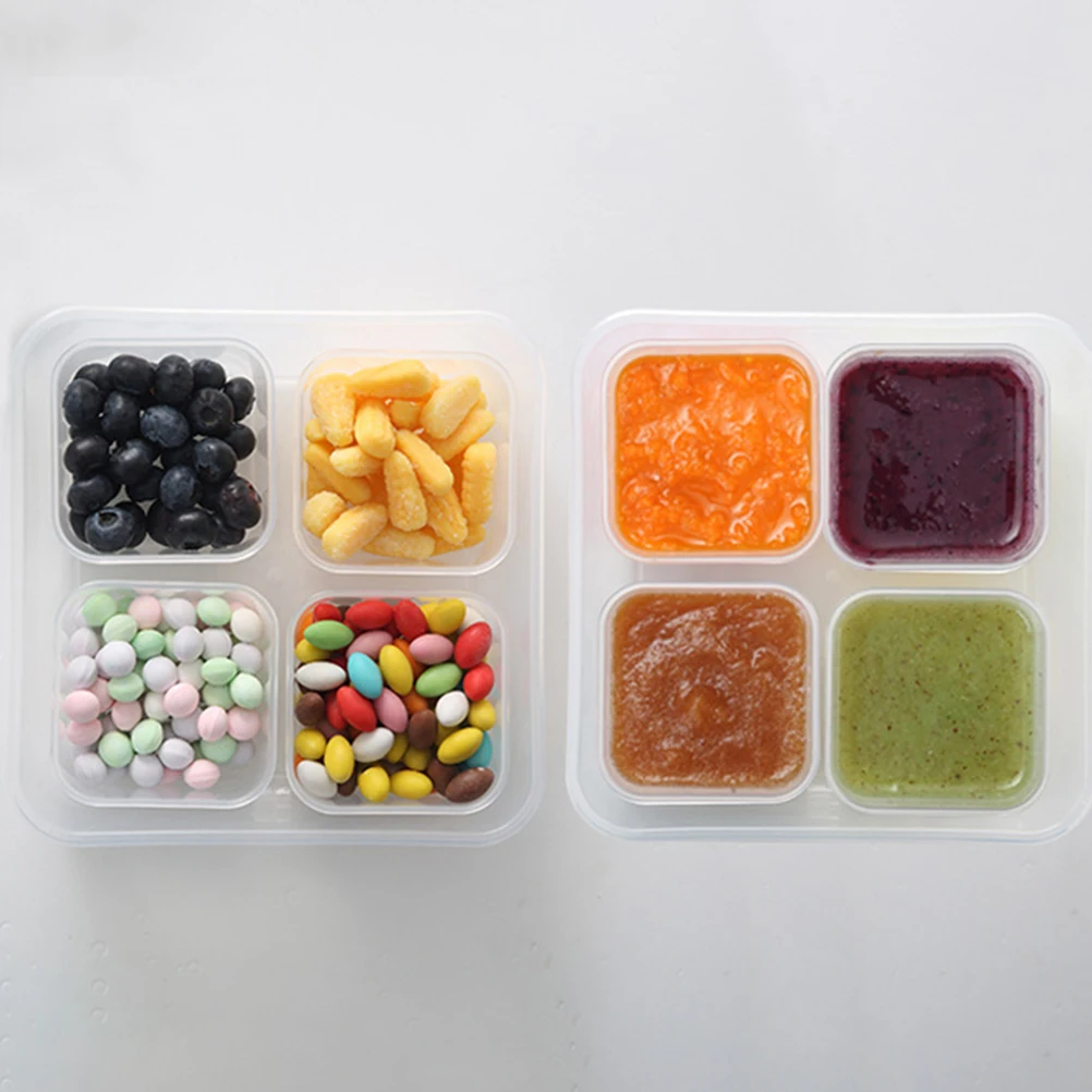 

8pcs Baby Food Containers Clear Storage Boxes for Snacks Fruits Dry Foods Sauce Spice MiniToddler Meal Prep Pantry Accessories