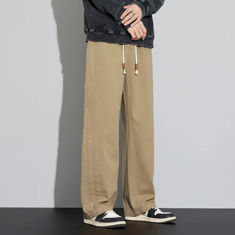 

Ретро-японские повседневные брюки с широкими штанинами для мужчин, молодежные, модные, с завязками, длинные, весенне-осенние, в уличном стиле
