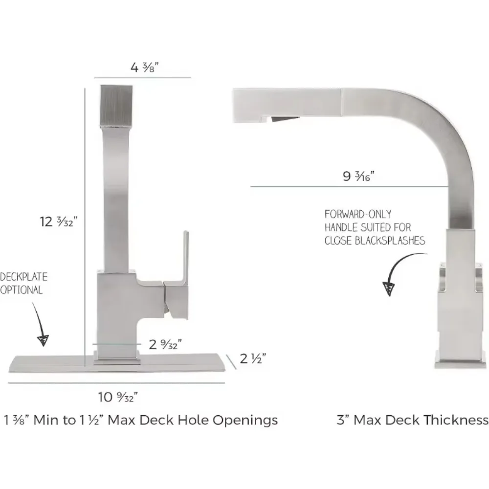 Arkitek Kitchen Faucet with Pull Out Sprayer, Single Handle, High Arc, Stainless Steel Finish, LG534LPMS