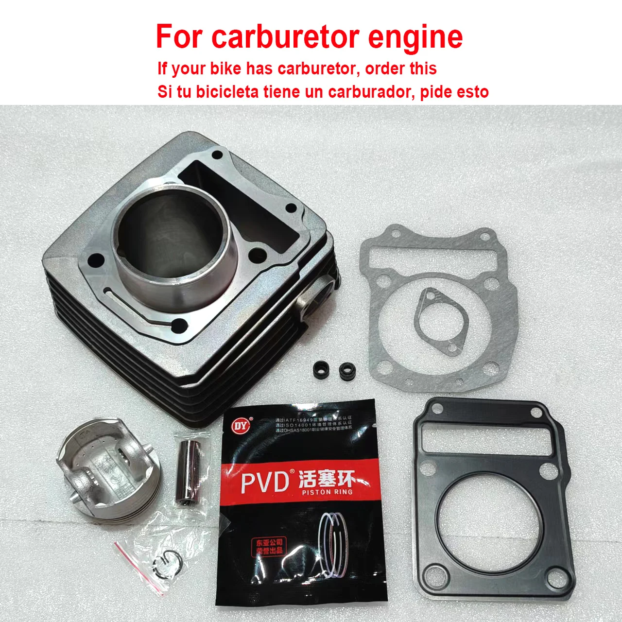 

Motorcycle Engine Cylinder Kit With Piston Pin and Gaskets 57mm Bore for Benelli TNT150 TNT15 Carburetor Engine TNT 150 15
