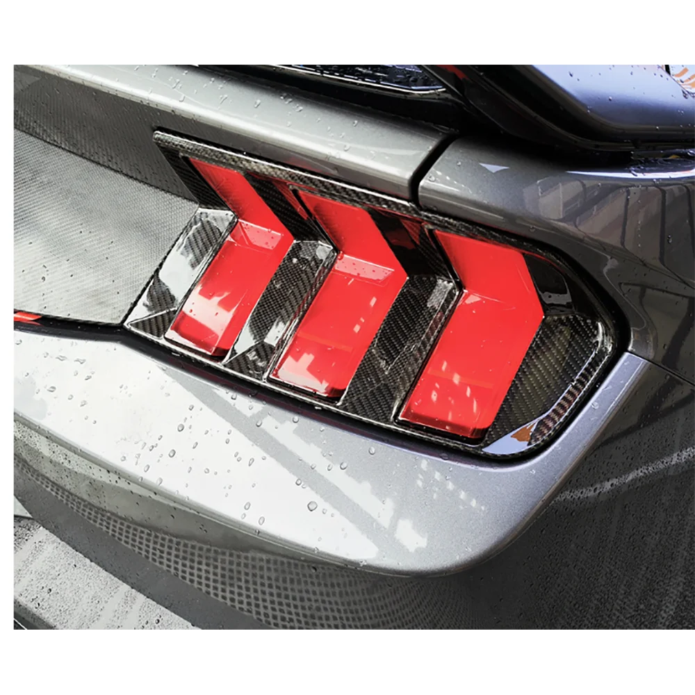 

Для Ford Mustang 2024+ сухой карбоновый задний фонарь автомобиля, накладка на рамку, крышка заднего фонаря, накладка на кузов, автомобильные аксессуары