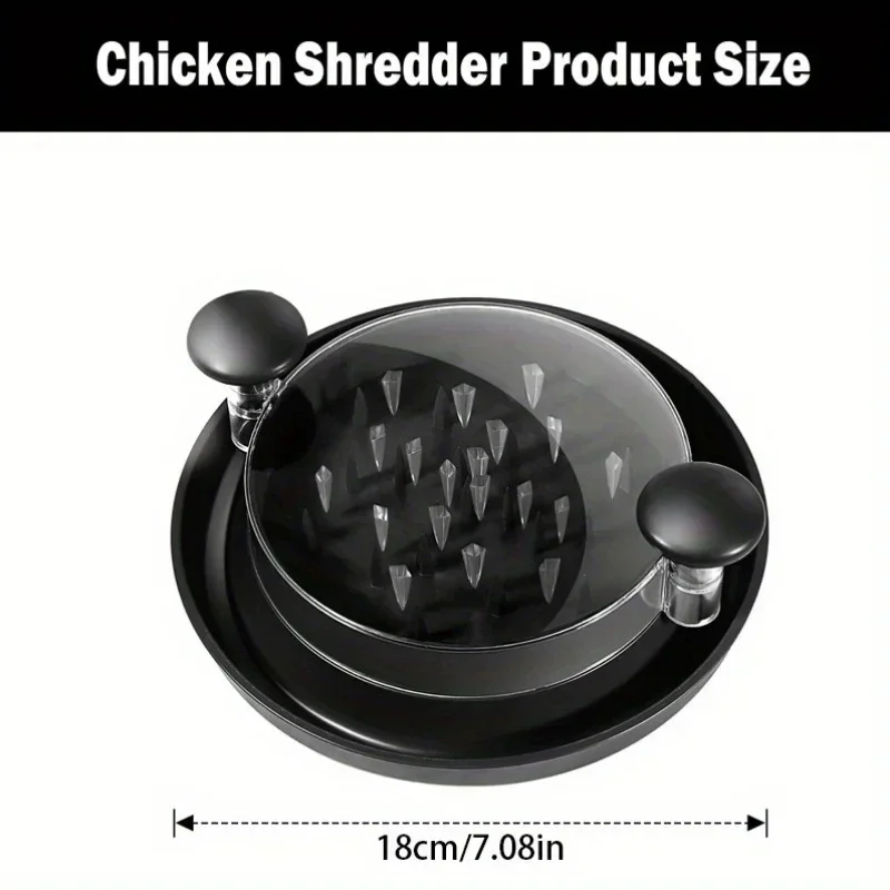Upgraded Chicken Shredder with Transparent Cover Large Anti-Slip Rotating Tool for Beef Cabbage Vegetables
