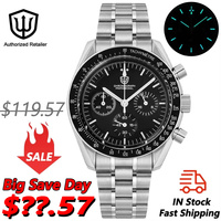 Watchdives WD1860 Quartz Watch VK63 Chronograph Movement Sapphire Crystal BGW9 Luminous 20Bar Waterproof 40mm Vintage Watches