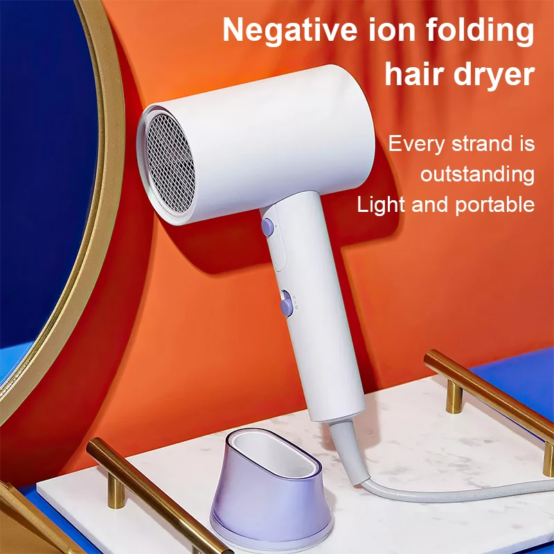 ShowSee A4 Hair Dryer Foldable Anion Hair Dryer Negative Ion 1800W Diffuser Hair Dryer Hair Care Quick Dry Hair Blower