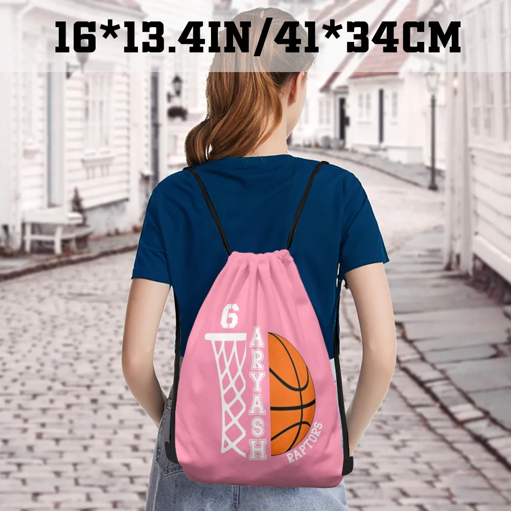 1pc Personalized Drawstring Bag - Custom Name/Number Drawstring Backpack for Basketball Practice, Travel & Sports Team Gear
