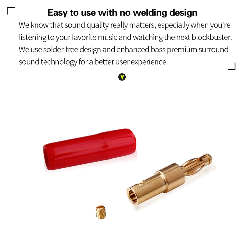 YYTCG 8 шт. 4 мм банановые заглушки позолоченный динамик разъем адаптер аудио провод разъем 1 пара черный и красный в силиконовой трубке