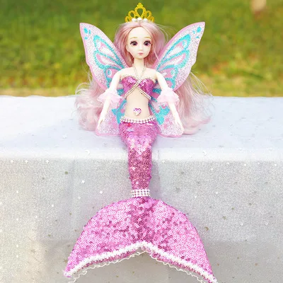 New 40cm Princess Doll 3D Eyes Mermaid Doll Set Articulated Removable Fashion Dressable Girl Toy Birthday Gift