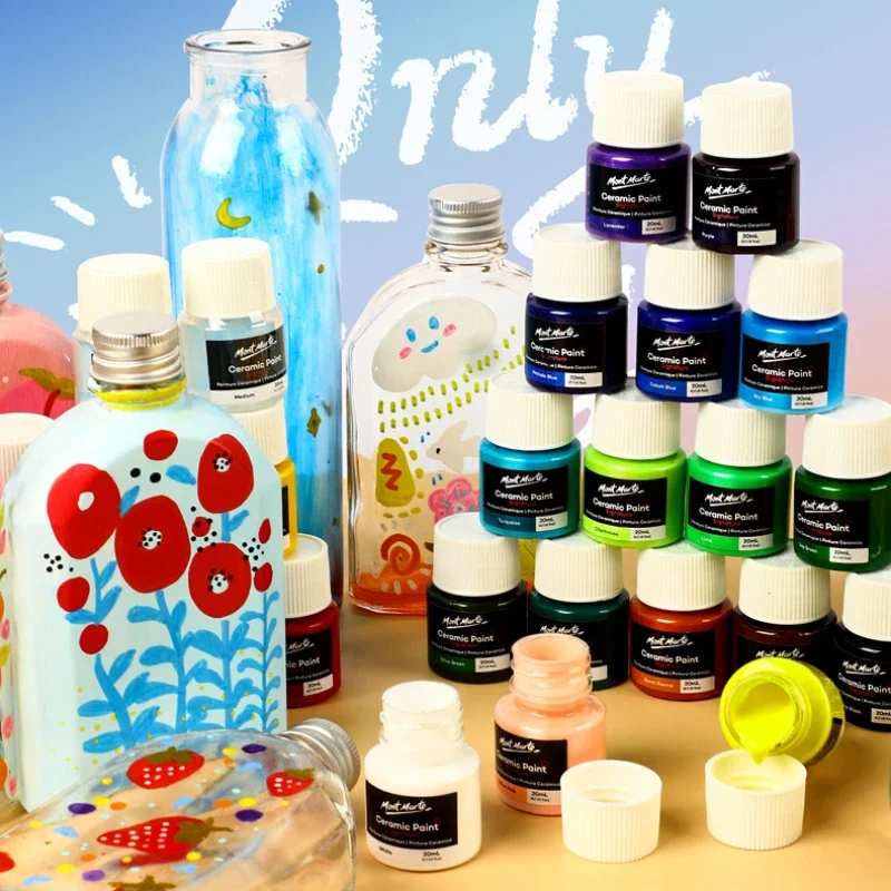 

6/24 Color 20ml Glass Paint Hand-painted DIY Glass Painting Waterproof Color Painting Baking Free Ceramic Pigment Acrylic Paints