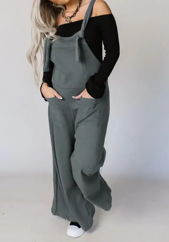 CPSYMYM Tuta da donna estiva con pannelli a contrasto gamba larga casual colletto quadrato senza maniche tuta con bretelle quotidiana Streetw