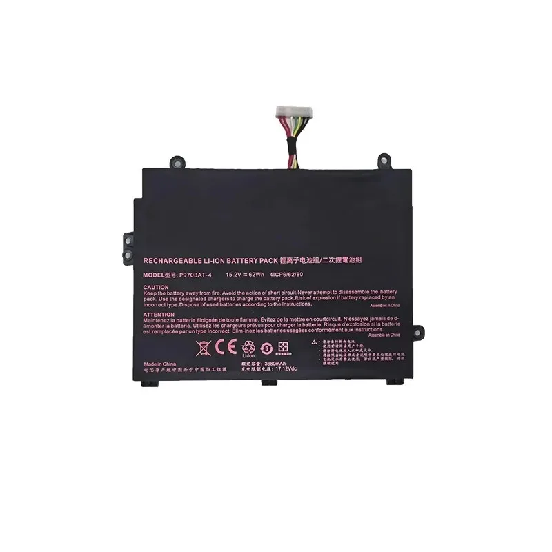 100% New High Quality 15.2V 3680mAh Replacement Laptop Battery P970BAT-4 for Clevo P960 P960EN-K P970ex Schenker Key 16