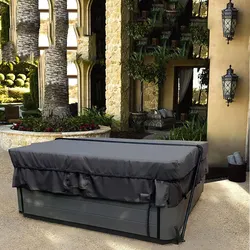 Universal Hot Tub Dust Cover 210D Waterproof Oxford Bathtub Cover Furniture Protector Dust Cover Outdoor Sunshade SPA Pool Cover