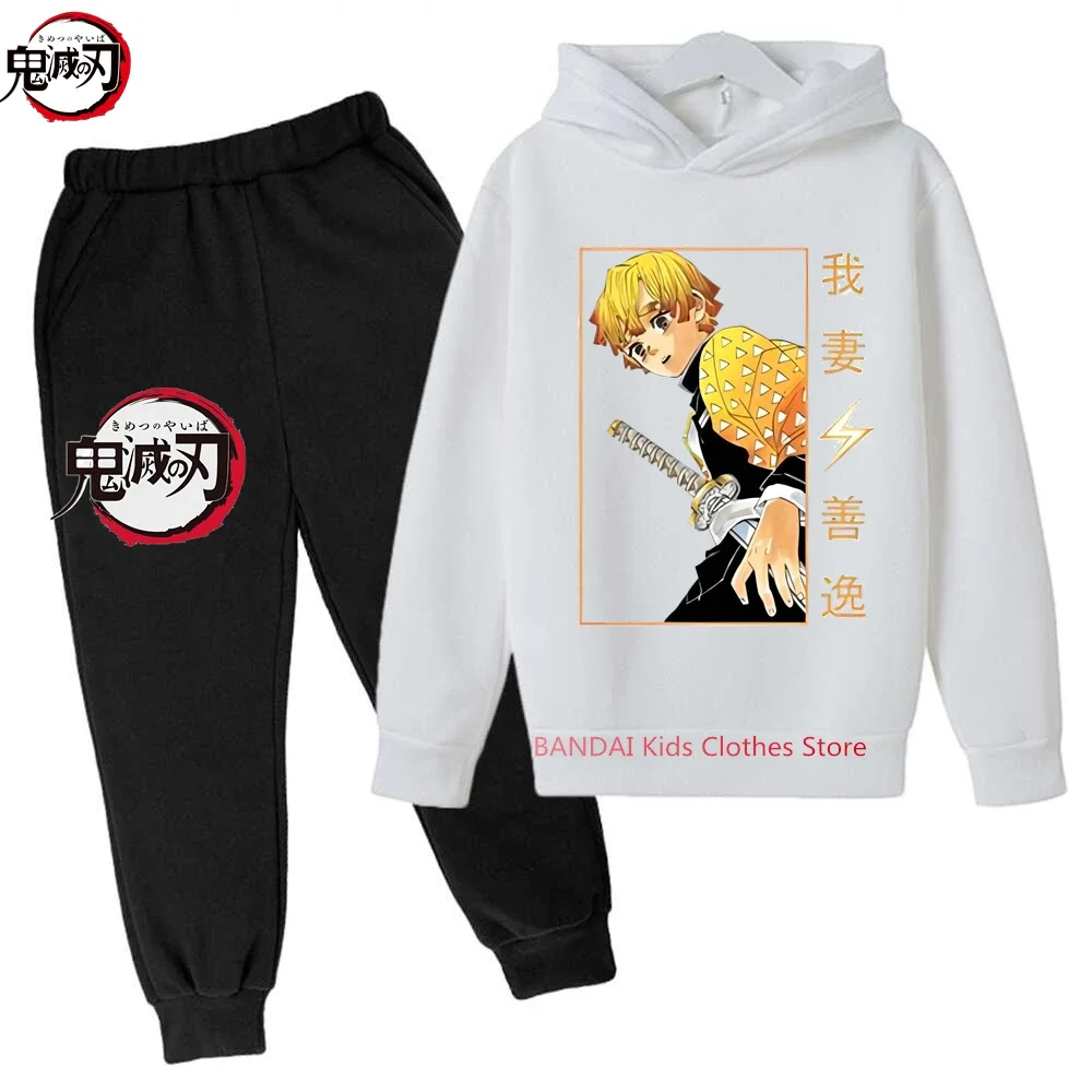 Kids Demon Slayer Kimetsu no Yaiba Hoodies Clothes Spring Sweatshirt Long Pant 2pcs Outfits Set Shinobu KochClothing