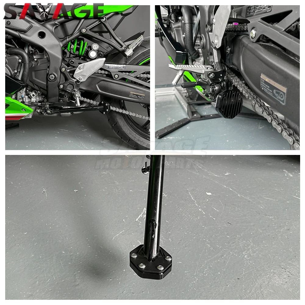 2026 ZX25R Side Stand Extension Plate For Kawasaki Ninja ZX-4R/SE ZX25RR/SE 2020 Motorcycle Kickstand Enlarger Foot Support Pad