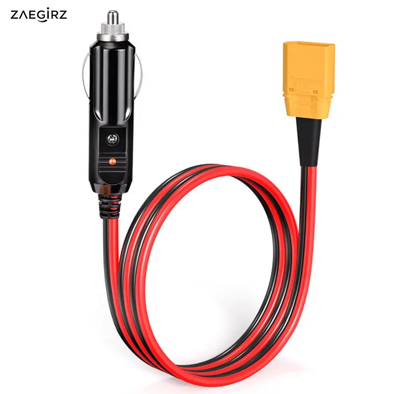 12AWG 1.5m/5FT XT90 Male to Car Cigarette Lighter Extension Charging Cable for Baseus 500W Car Inverter FPV Model RC Battery.