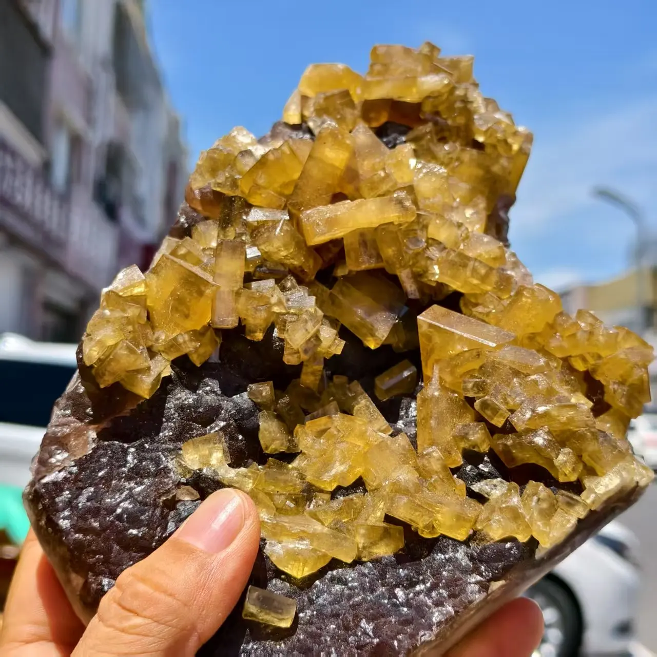 Natural Formed!  Golden Yellow Barite, Quartz Crystal Yellow Mineral Cluster, Mineral, Spiritual Energy, Healing, Fine, Collecti