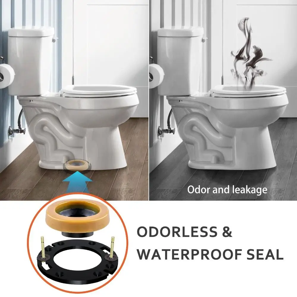 

NEW Extra Thick Toilet Seal Ring Brass Bolts Bolt Covers Toilet Flange Universal Fit Toilet Repair Kits Toilet Replacement